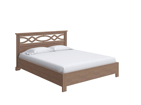 Большая двуспальная кровать Niko-тахта с подъемным механизмом - Кровать-тахта из массива с подъемным механизмом с ажурной резкой изголовья