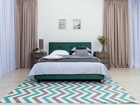 Двуспальная кровать с матрасом Next Life 1 - Современная кровать в стиле минимализм с декоративной строчкой