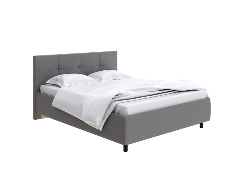 Кровать Next Life 1 140x200 Экокожа Темно-серый - Современная кровать в стиле минимализм с декоративной строчкой