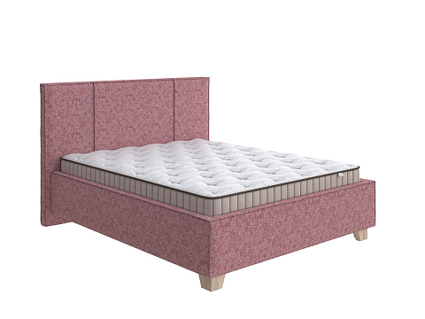 Кровать полуторная Hygge Line - Мягкая кровать с ножками из массива березы и объемным изголовьем