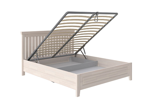 Деревянная кровать Olivia с подъемным механизмом - Кровать с подъёмным механизмом из массива с контрастной декоративной планкой.